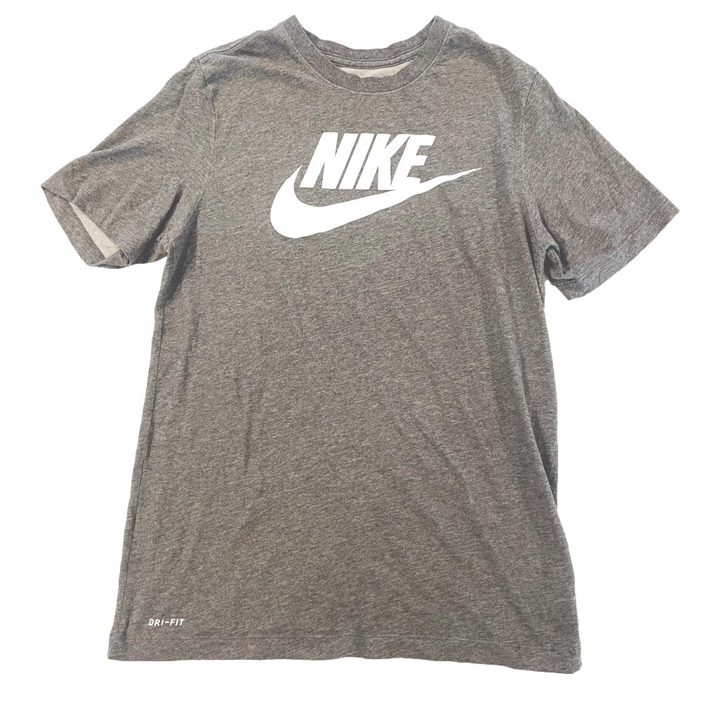 Nike Dri-Fit The Nike Tee Gray Short Sleeve Graphic Logo T-Shirt Size Small